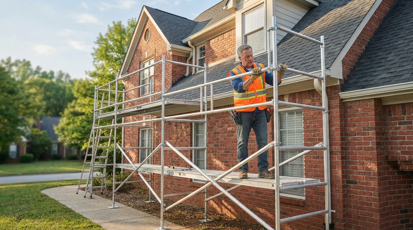 setting up residential scaffolding